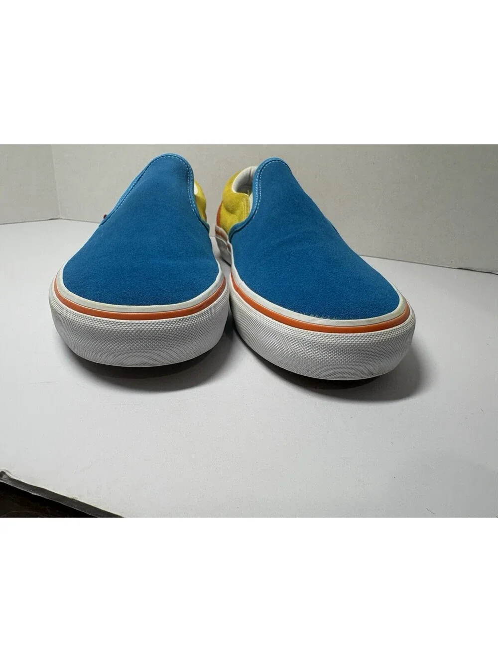VANS X The Simpsons Blue-Yellow-Orange Bart Slip On Pro Size 13 M EUC